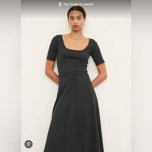 Vince Square Neck Sleeve Sleeve Dress